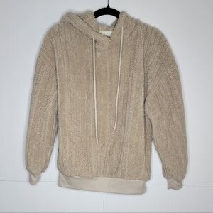 Free Haven Beige Sherpa Hoodie Pullover Sweatshirt Cozy Size S